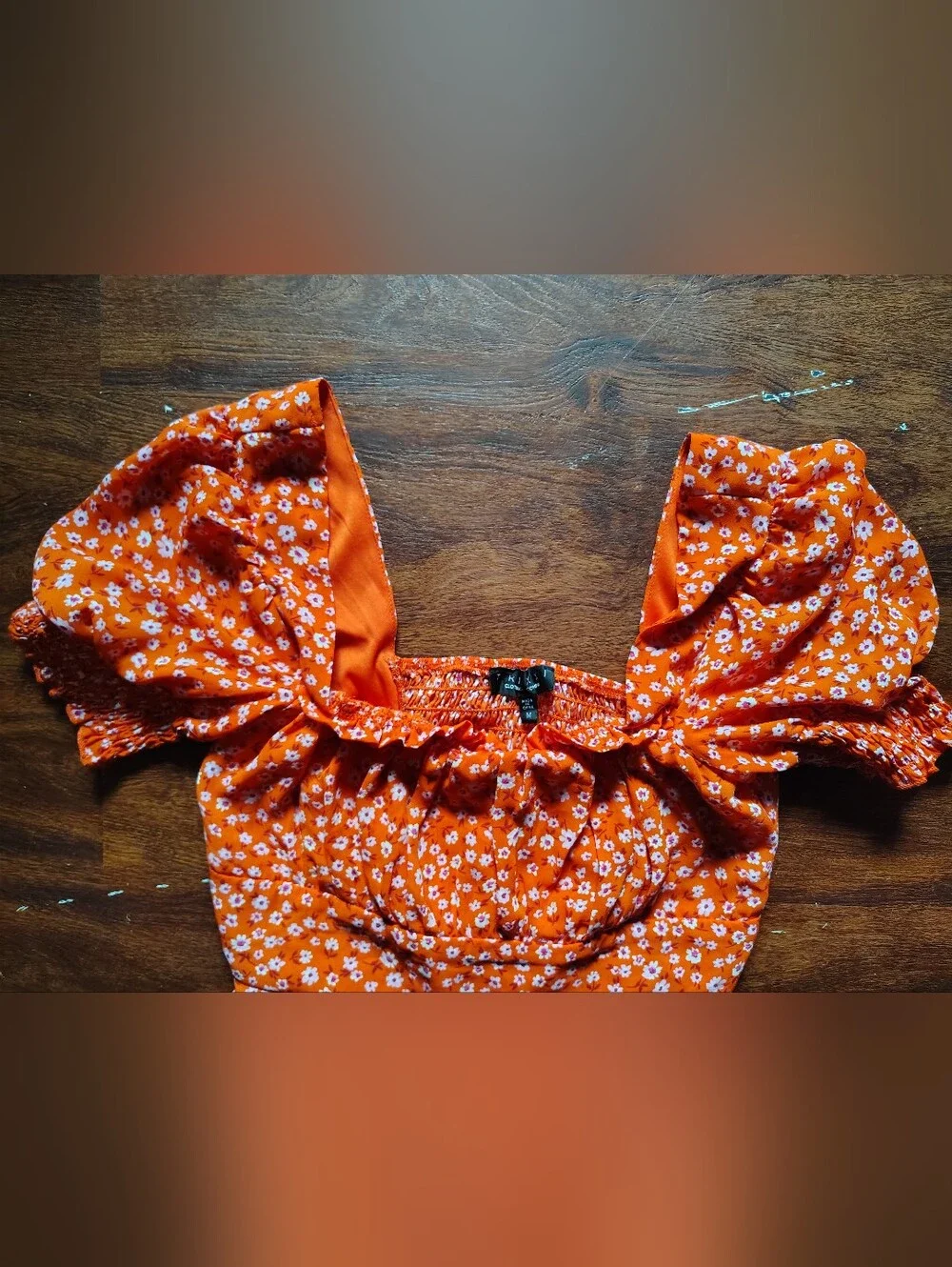 Trixxi Bright Orange Floral Sundress